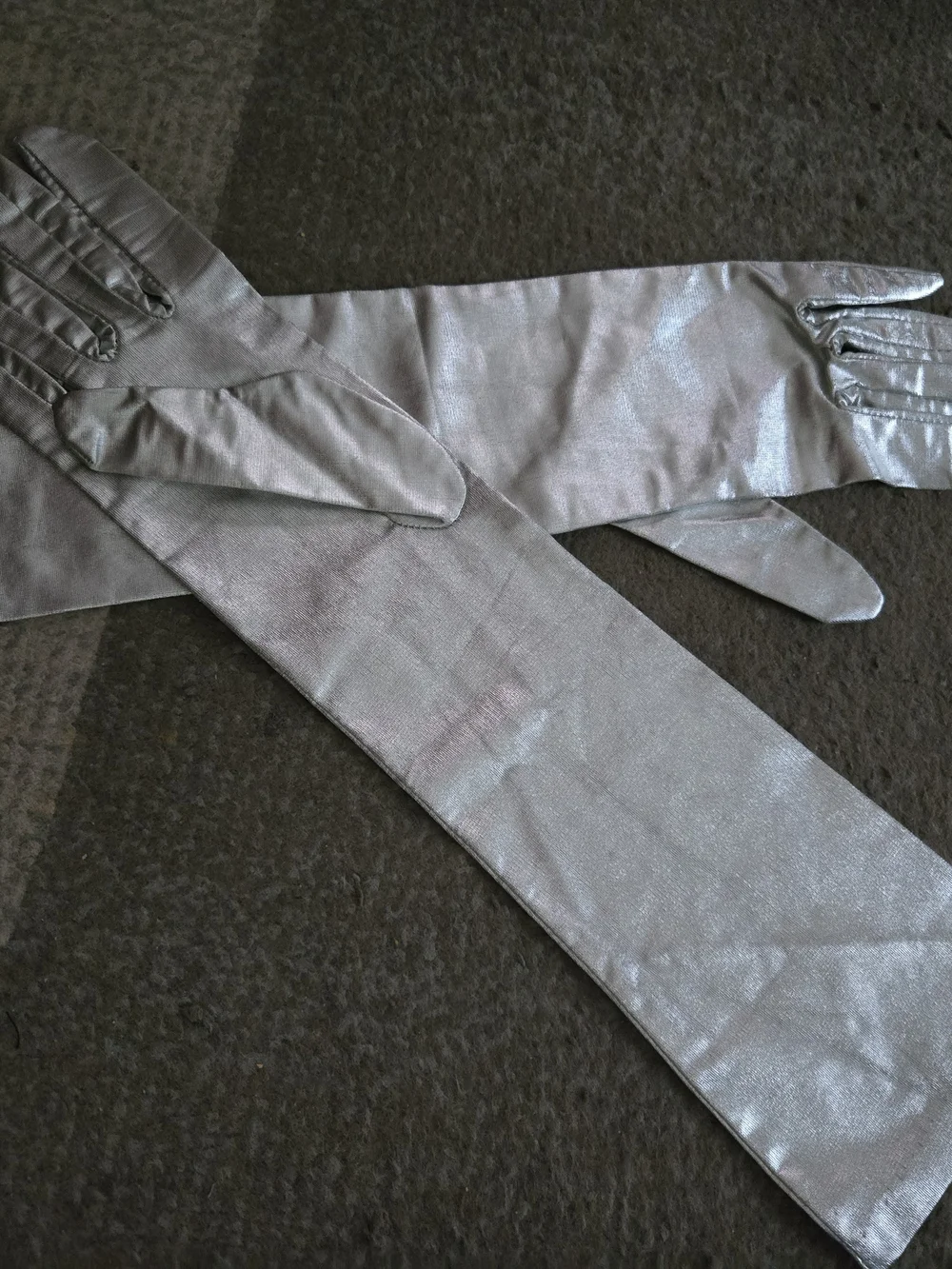 Silver Long Opera Gloves